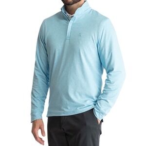 Birddogs Chef Goldblum Mens XL Light Blue Heathered Quarter Zip Pullover Top